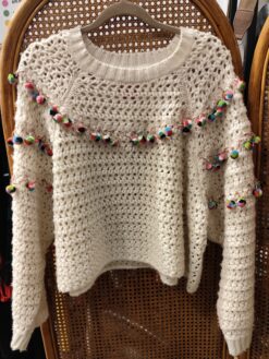 SWEATER POMPONES ZARA M
