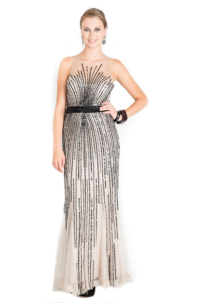 Vestido de gala nude clearance
